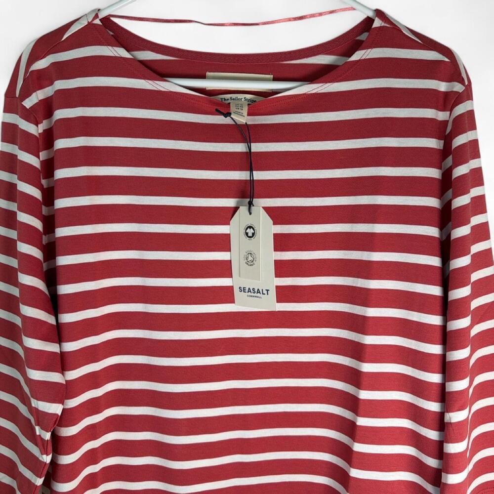 Seasalt Cornwall - NWT Women's 3/4 Sleeve Top Organic Cotton Sailor Top - Size U